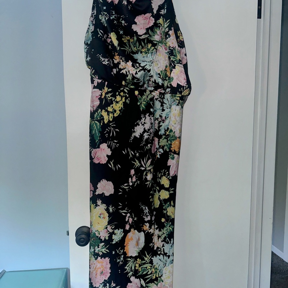 Petal & Pup Black Floral Asymmetrical Dress